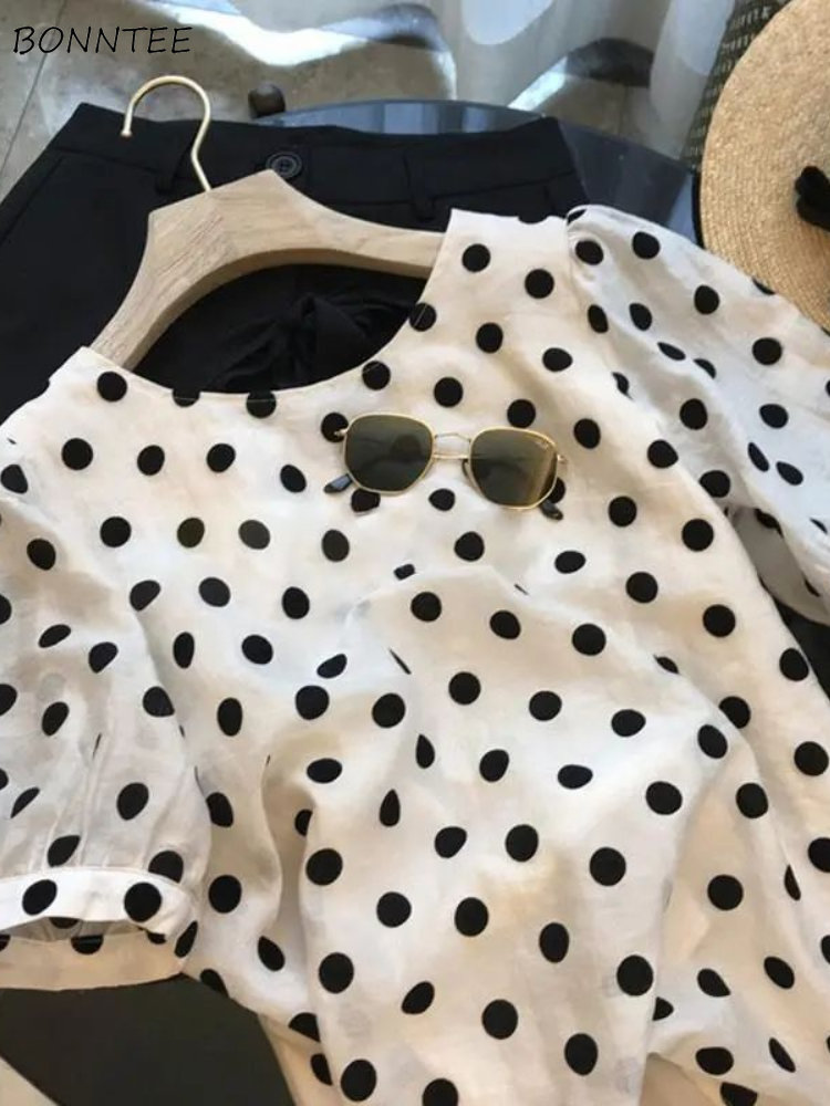 Summer Clothing Holiday - Blus Polka Dot wanita elegan musim