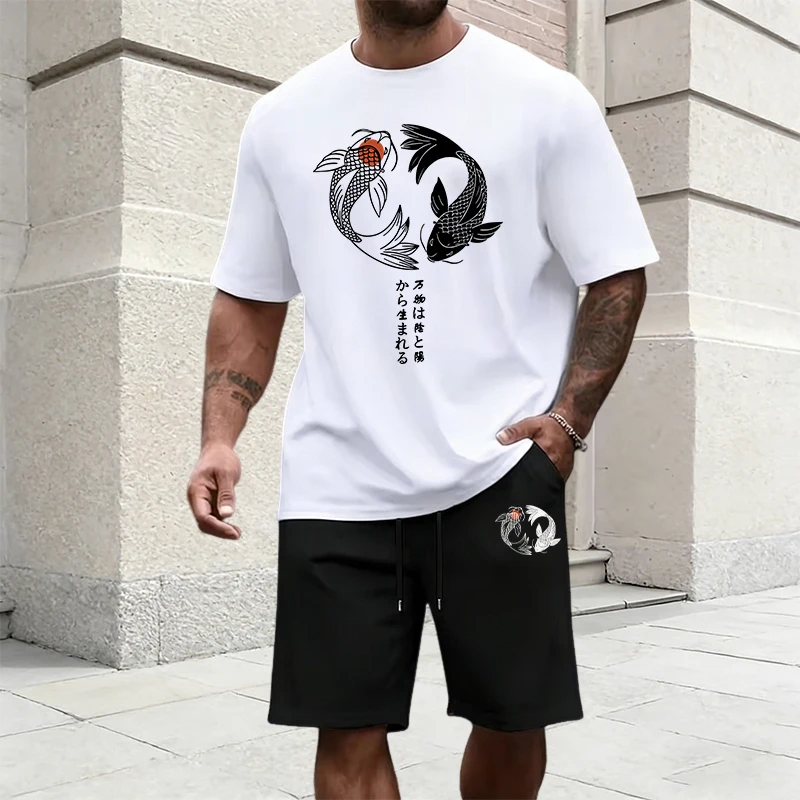 Summer Clothing Outfits - Pakaian Olahraga Pria Pola Yinyang Jepang