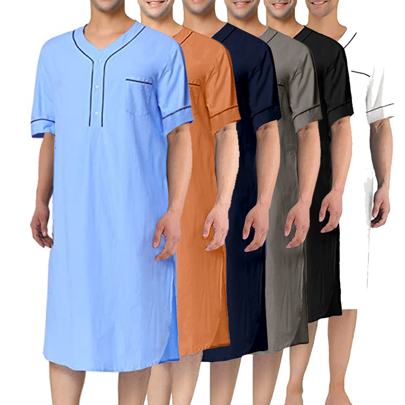 Summer Nights Clothing - Gaun malam tipis lengan pendek, musim