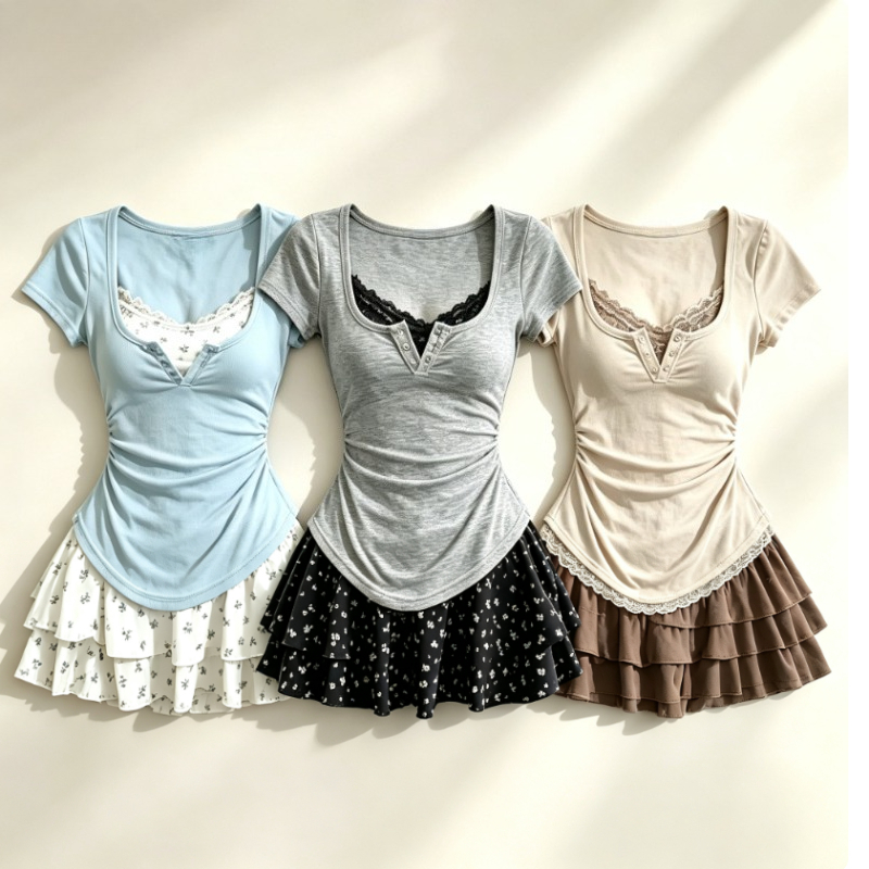 Summer Japanese Clothing - Set 2 Potong Gaya Lolita Jepang