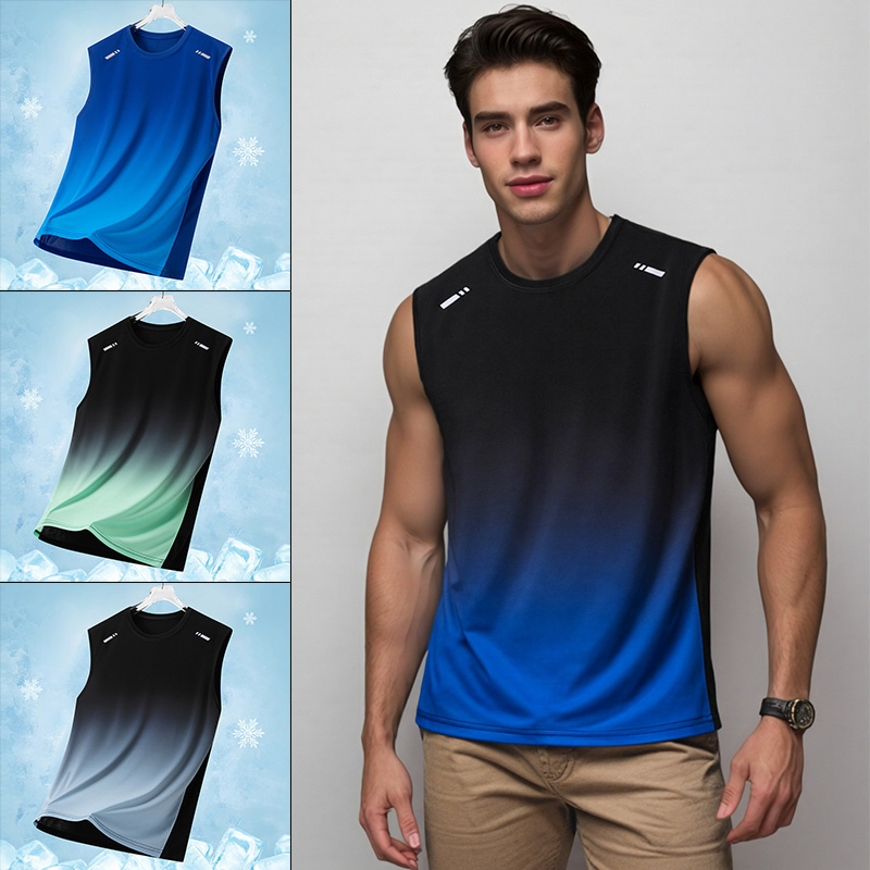 Summer Youth Clothing - Rompi Olahraga Pria Gradient, Kaos Tanpa