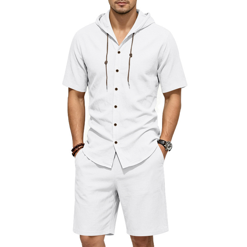 Linen Shorts Men - Setelan Linen Pria Musim Panas Dua