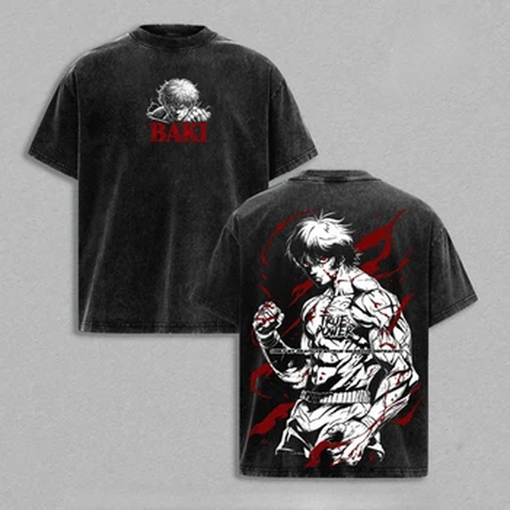 Summer Japanese Clothing - Kaos Anime Jepang Baki, Kaos Gothic