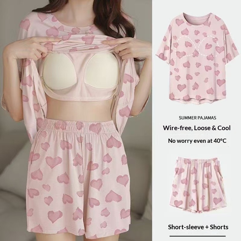 Summer House Clothing - Piyama Lengan Pendek Wanita Musim Panas