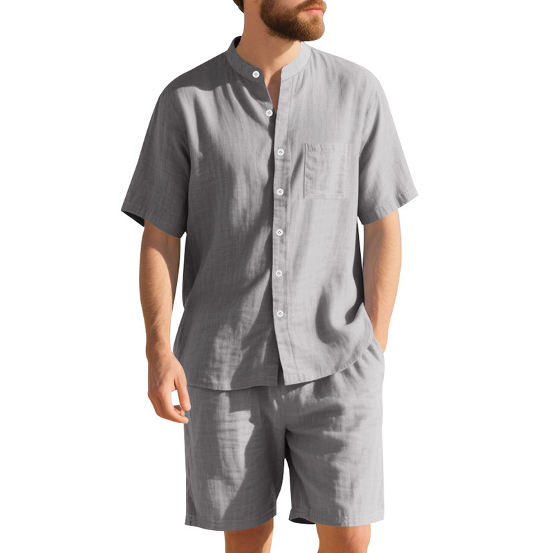 Setelan Linen Pria Musim Panas - Linen Shorts Men ulasan dan harga