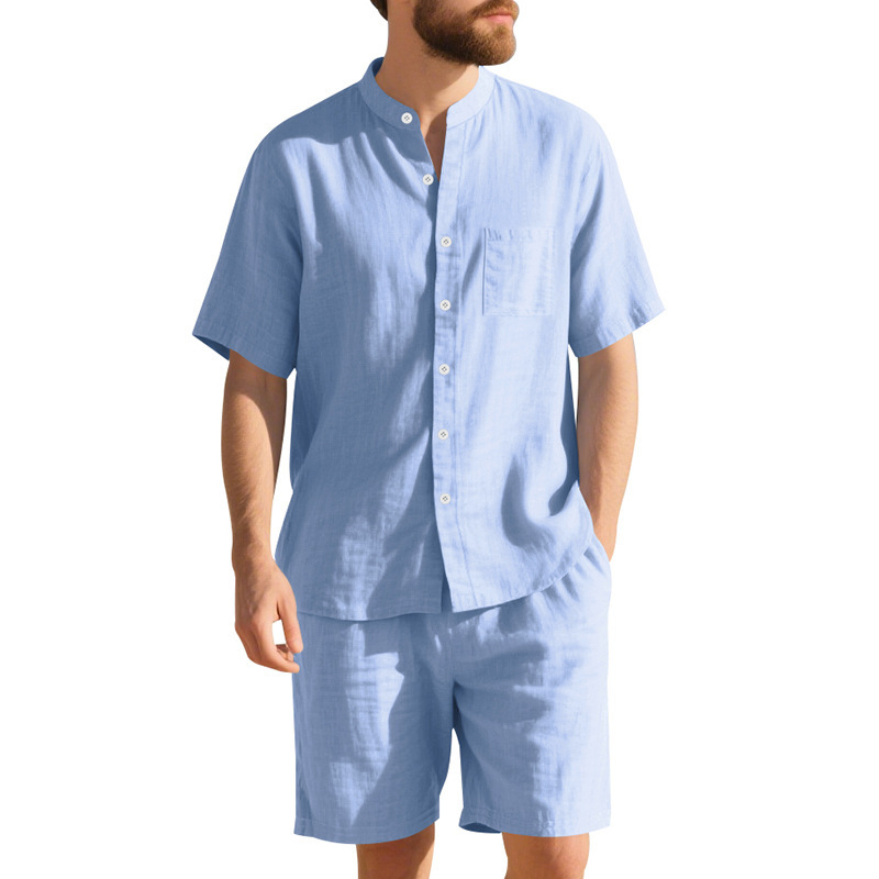 Setelan Linen Pria Musim Panas - Linen Shorts Men ulasan dan harga