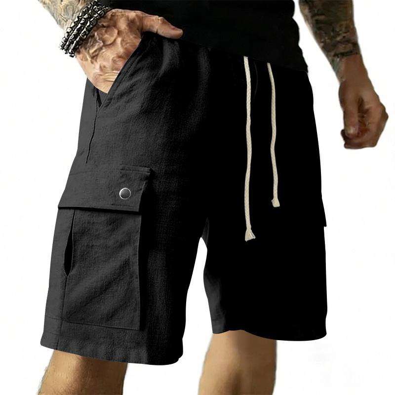Celana Pendek Multi-Saku Gaya  - Linen Shorts Men ulasan dan harga