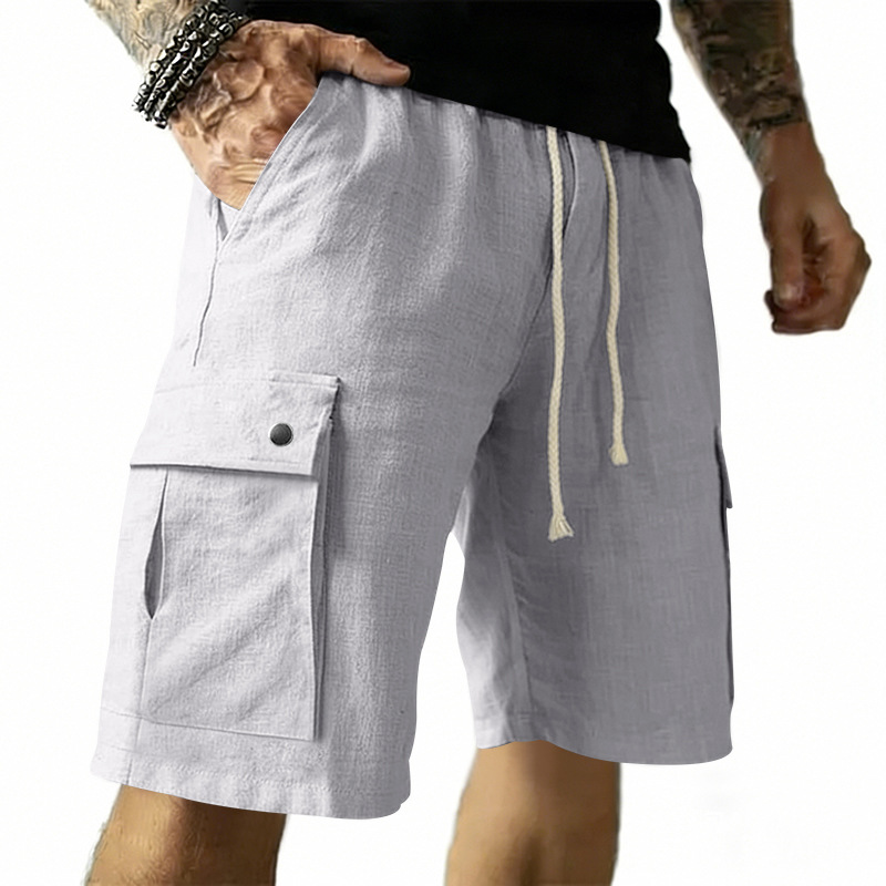 Celana Pendek Multi-Saku Gaya  - Linen Shorts Men ulasan dan harga