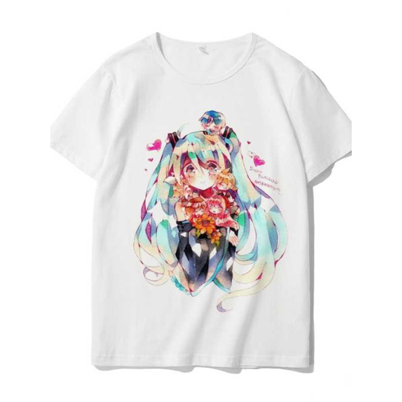 Kaos Hatsune Miku Kartun Lucu  - Summer Clothing Holiday ulasan dan harga