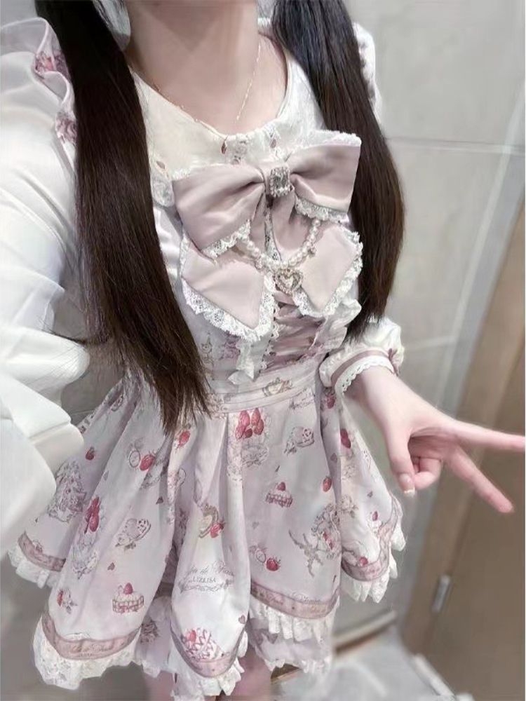 Set Gaun Pita Lolita Y2k Gotik - Summer Japanese Clothing ulasan dan harga