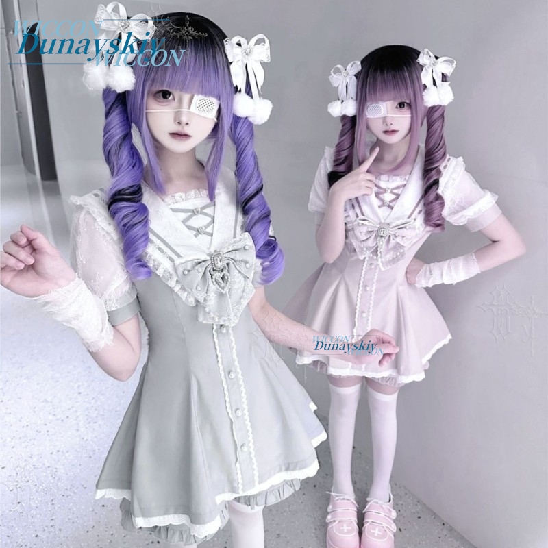 Set Gaun Kerah Pelaut Renda Pi - Summer Japanese Clothing ulasan dan harga