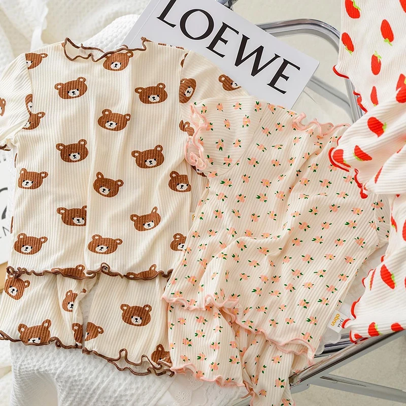 Set Piyama Kasual Kartun Katun - Summer Clothing Newborn ulasan dan harga