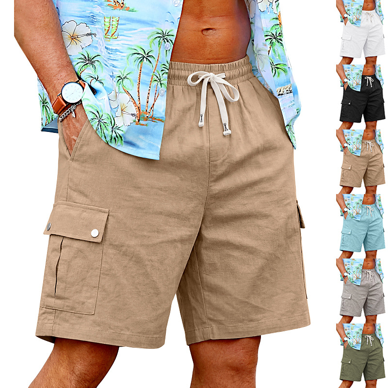 Celana Pendek Multi-Saku Katun - Linen Shorts Men ulasan dan harga