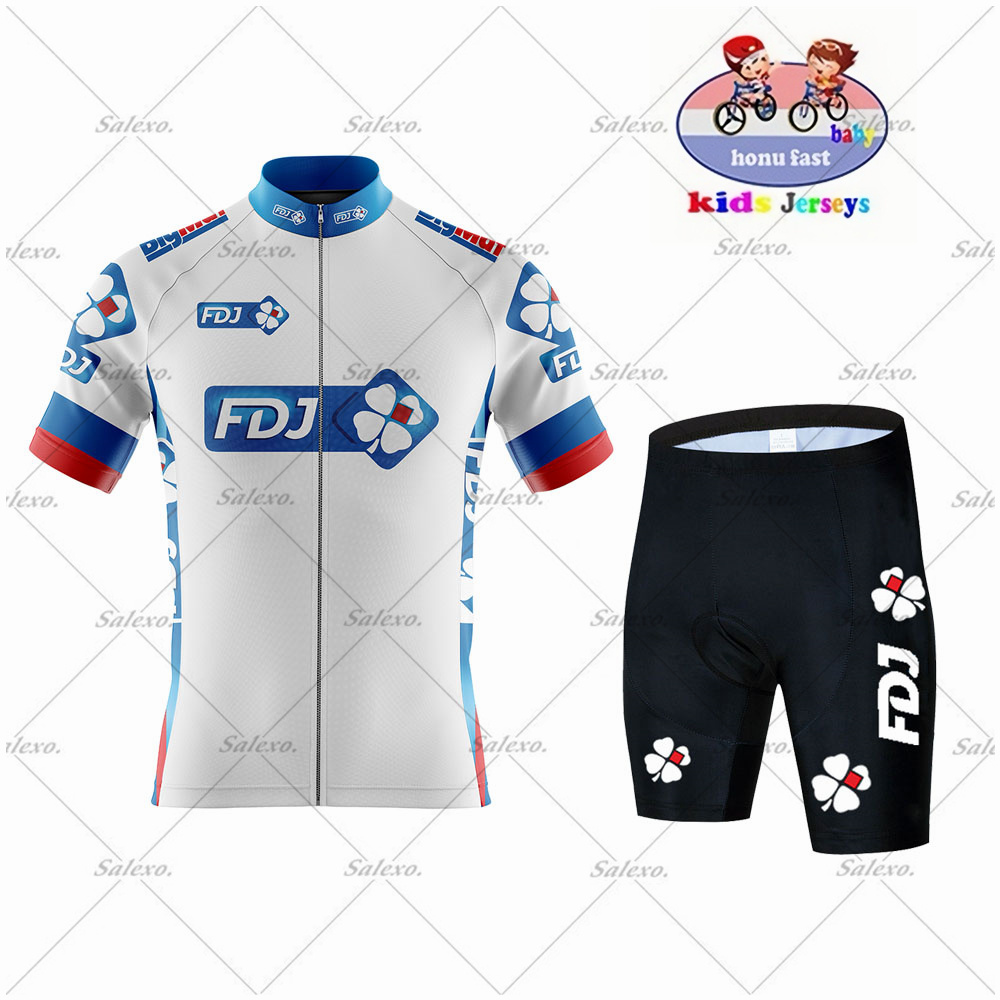 Set Jersey Bersepeda FDJ Anak- - Summer Clothing Kids Sale ulasan dan harga