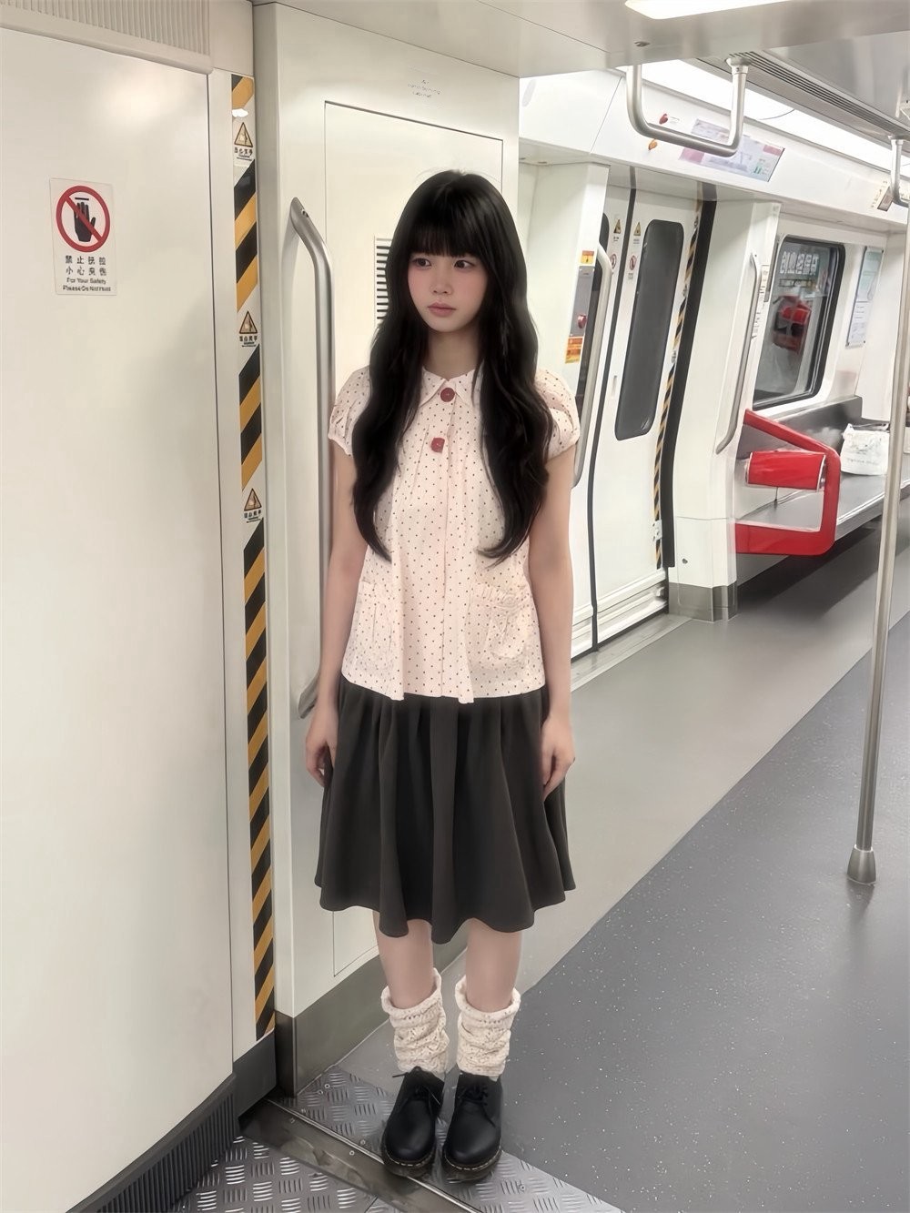 Kemeja Lengan Pendek Polka Dot - Summer Japanese Clothing ulasan dan harga