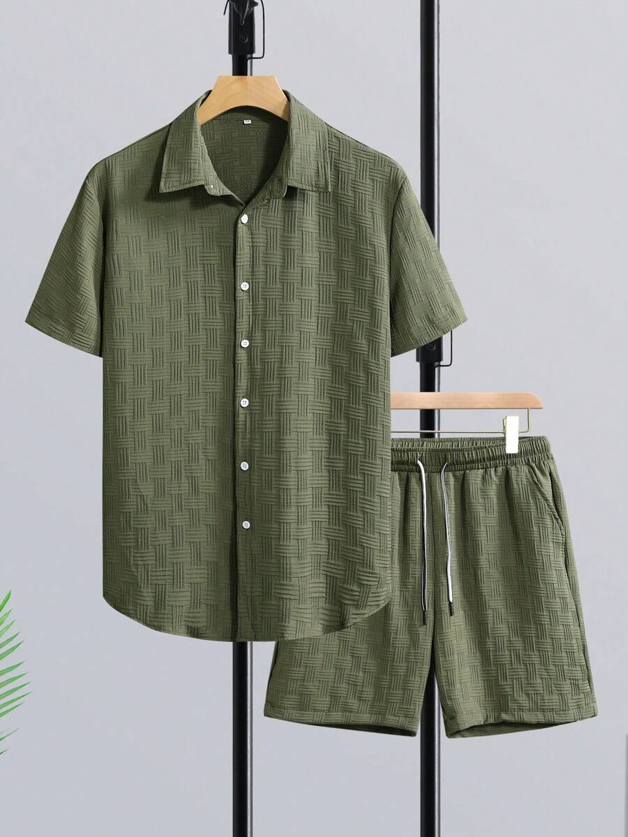 Manfinity RSRT Set Kemeja Leng - Linen Shorts Men ulasan dan harga