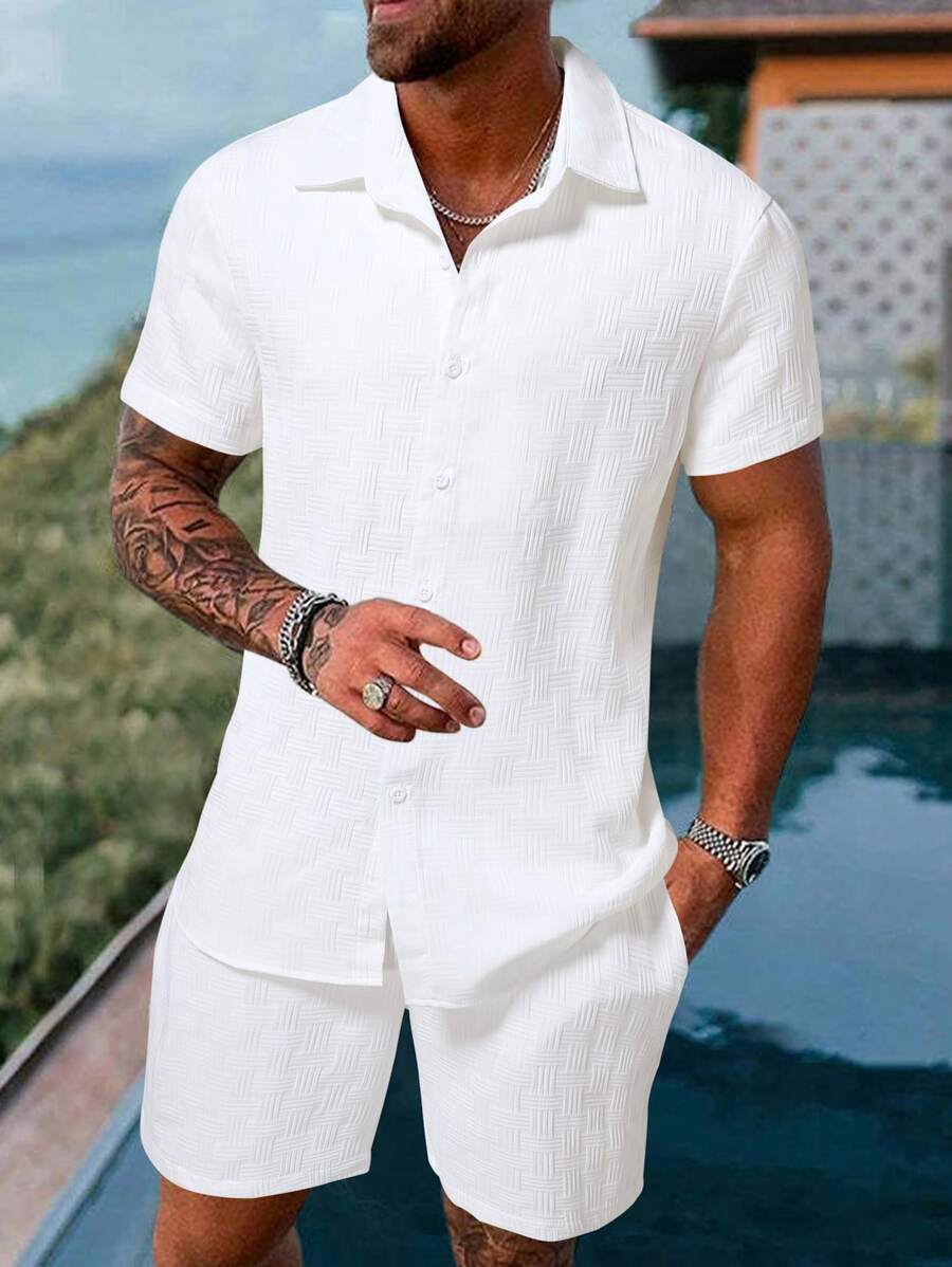 Manfinity RSRT Set Kemeja Leng - Linen Shorts Men ulasan dan harga