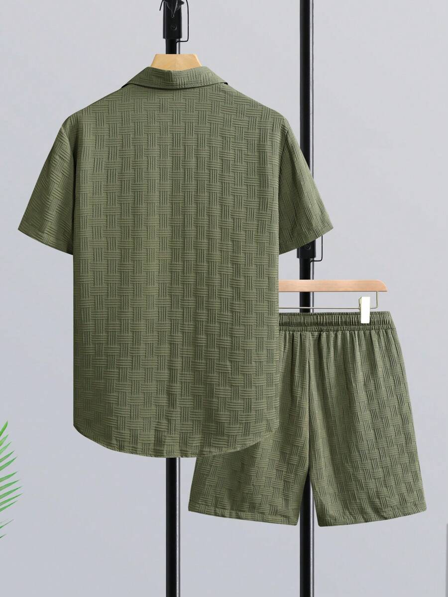 Set Kemeja Lengan Pendek Libur - Linen Shorts Men ulasan dan harga