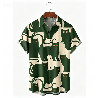 Kemeja Kucing Bunga Pantai Haw - Summer Clothing Holiday ulasan dan harga